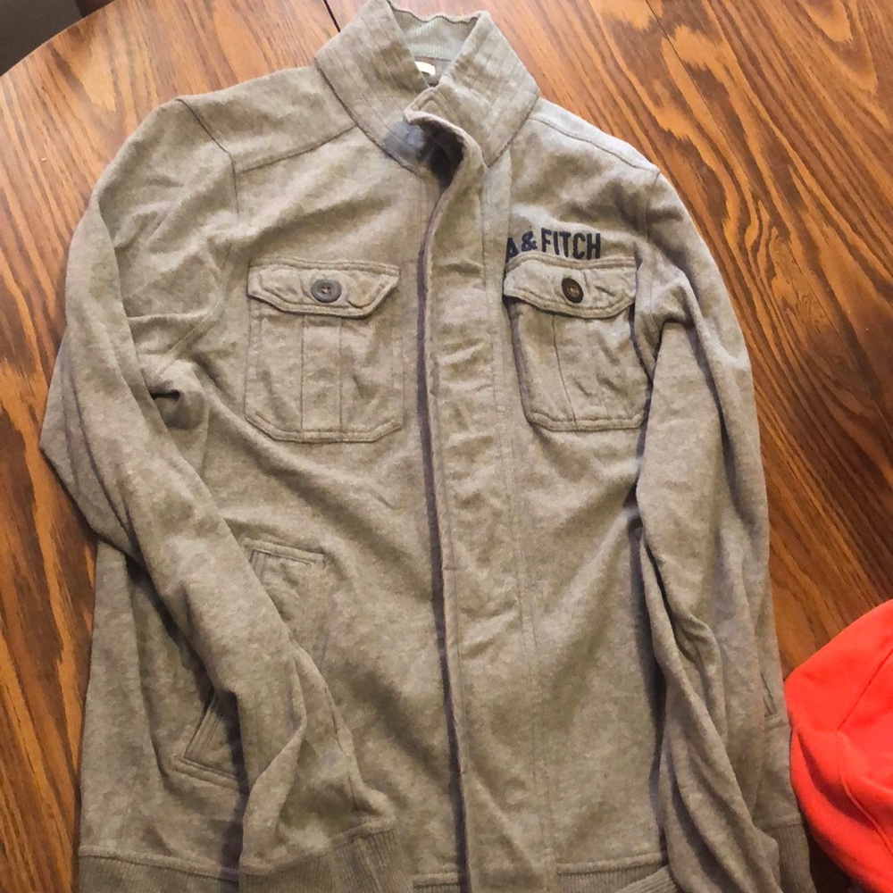 Abercrombie & Fitch zip up sweater w/buttons XXL